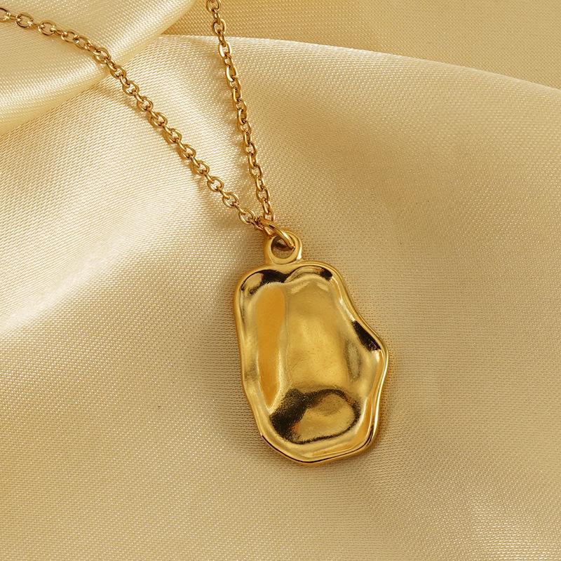 2023 Luksusowy Europejski/Amerykański Naszyjnik Unisex ze Stali Nierdzewnej o Nieregularnym Wzorze