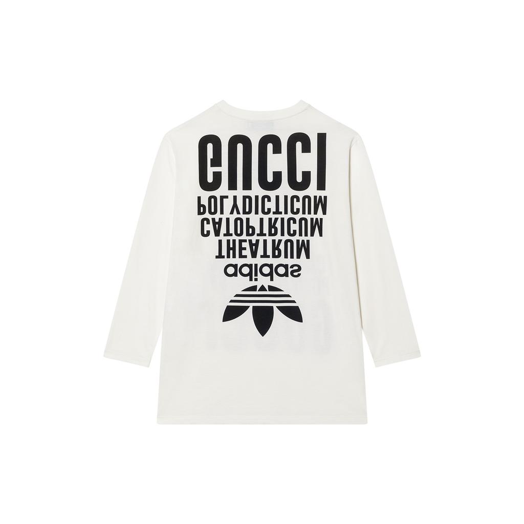 (WMNS) Gucci X Adidas Oversized Cotton Jersey Long Sleeve T-Shirt 'White' Women's 721393-XJEXL-9095