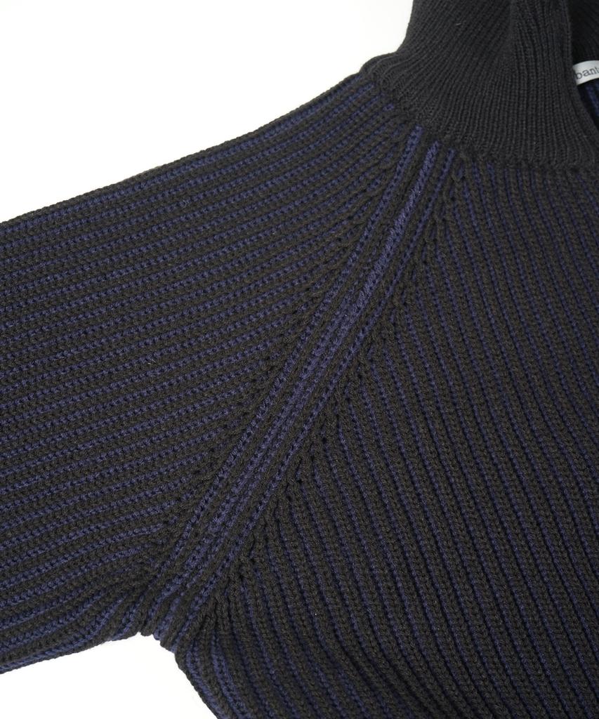 BIRBANTE Multi-Blend Half Zip Knit - Black/Navy