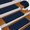 Self Adhesive Stair Treads 15 pcs 65 x 21 x 4 cm Navy Blue Rectangular Edge