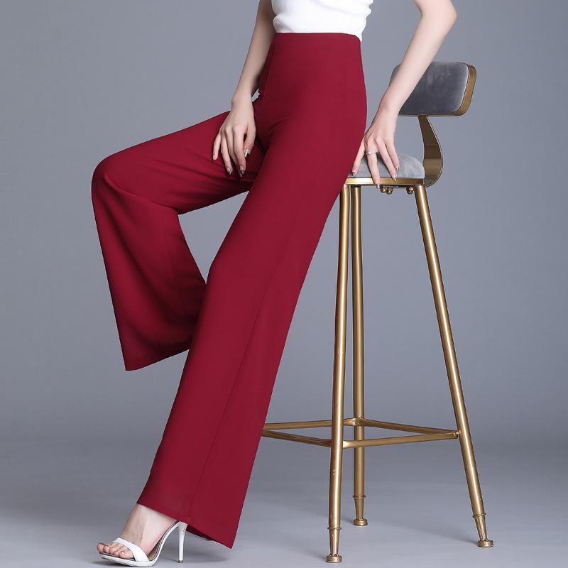 Double-layer Chiffon Wide-leg Pants, Women's Pants, High-waisted Swing-leg Pants, Split Skirt Pants, Dance Pants, Casual Pants, Long Pants