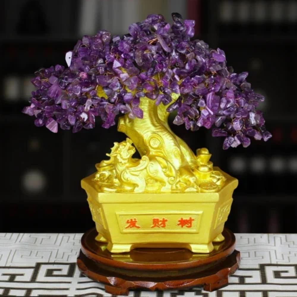 Natural Amethyst Fortune Tree Decoration Living Room Television Cabinet Home Decoration Crafts Gifts Desk Decoration Wedding