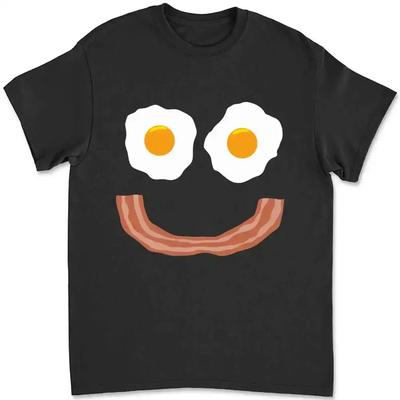 Bacon And Eggs Smile Joke Breakfast Happy Face T-shirt CC6I