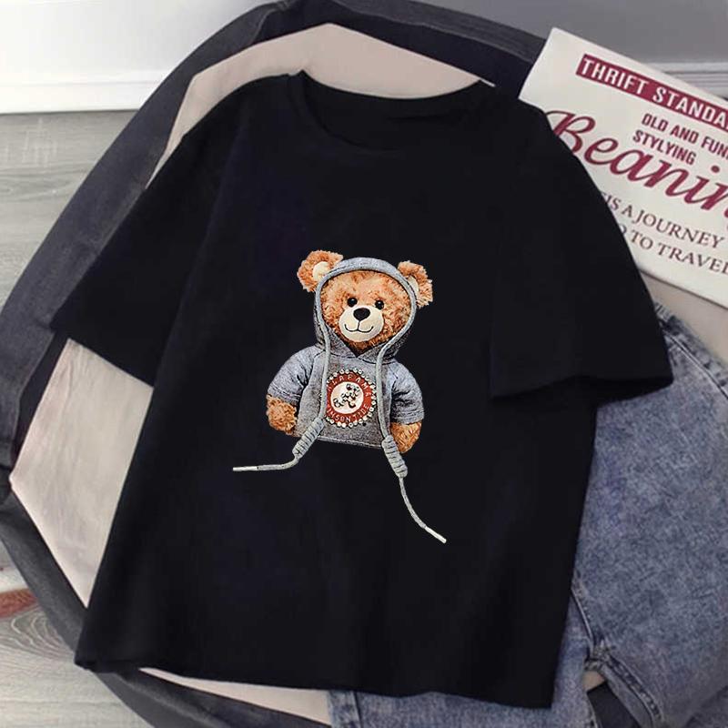 

2025 summer new short-sleeved t-shirt female Korean version student loose bottoming shirt Harajuku thin black and white clothes XXXL