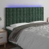 VidaXL LED Headboard Bedroom Furniture Double Bed Accessory Head of Bed Frame Interior Dark Green 3122927