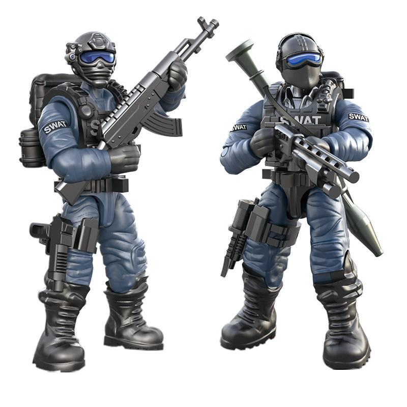 New WW2 Special Force SWAT Police Military Building Block World War 2 USA Army Soldier Figure MOC Block Brick Toy For Children