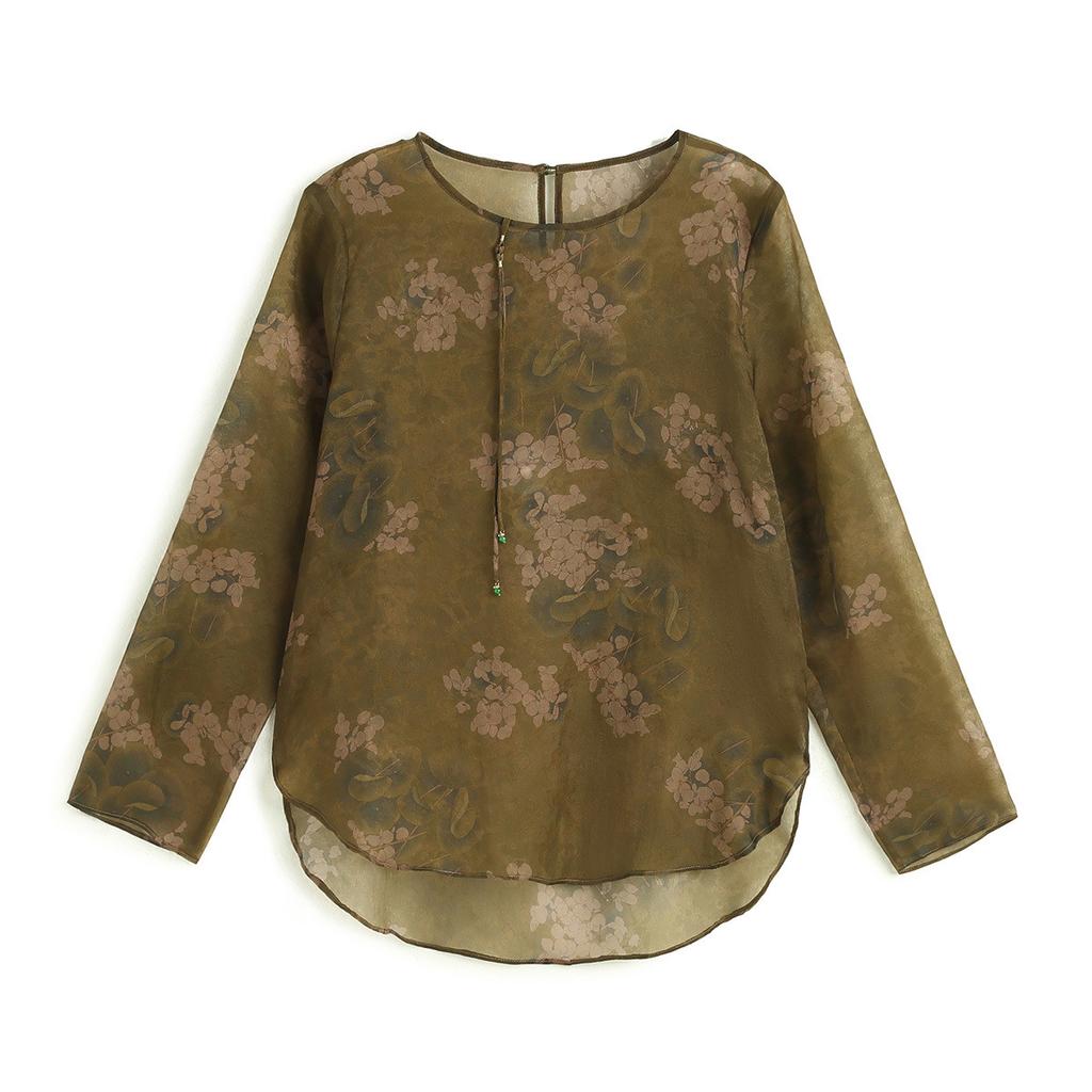 100% Mulberry Silk Jacquard Shirt