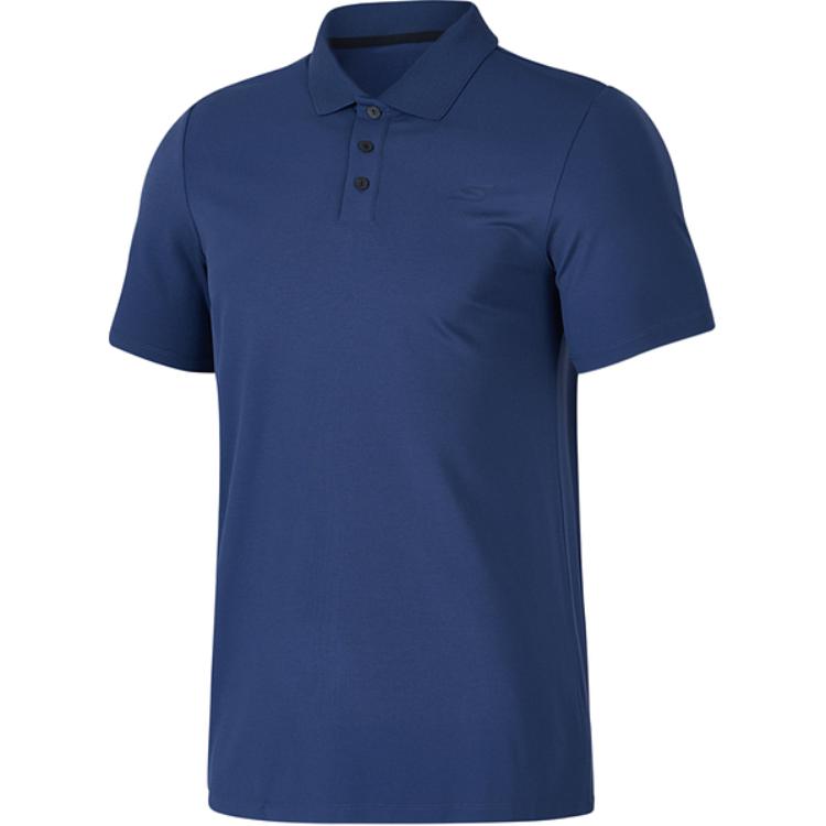Skechers Soft And Comfortable Casual Sports Polo Shirt Men Tops Navy-Blue P324M026-02MZ M