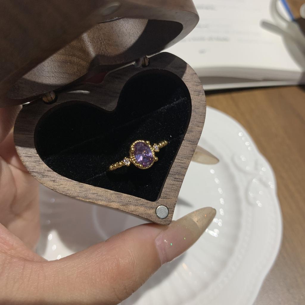 Vintage Hofstil Blauer Ring Damen Aquamarin Eingelegt Nische Französisches Design Offener Zeigefingerring