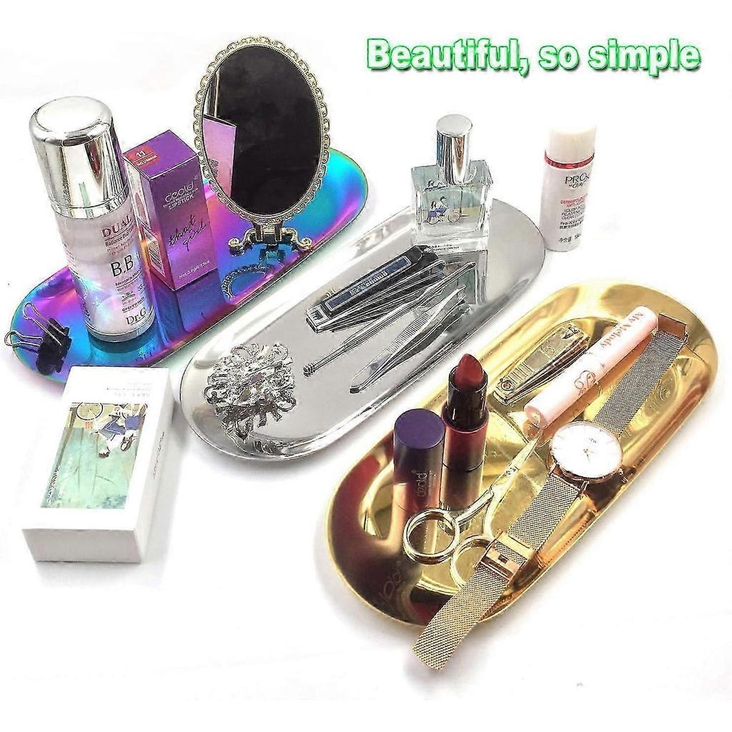 Pcs Decorative Tray Metal Storage Organizer Tray For Jewelry