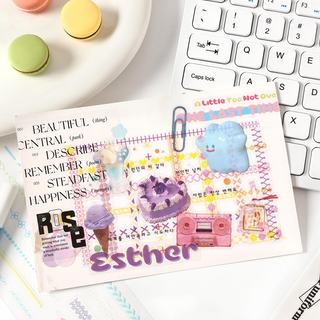 6pcs/lot Kawaii Stationery Stickers Color Card Fundamentals Diary Planner Decorative Sticker Scrapbooking Journal DIY Craft
