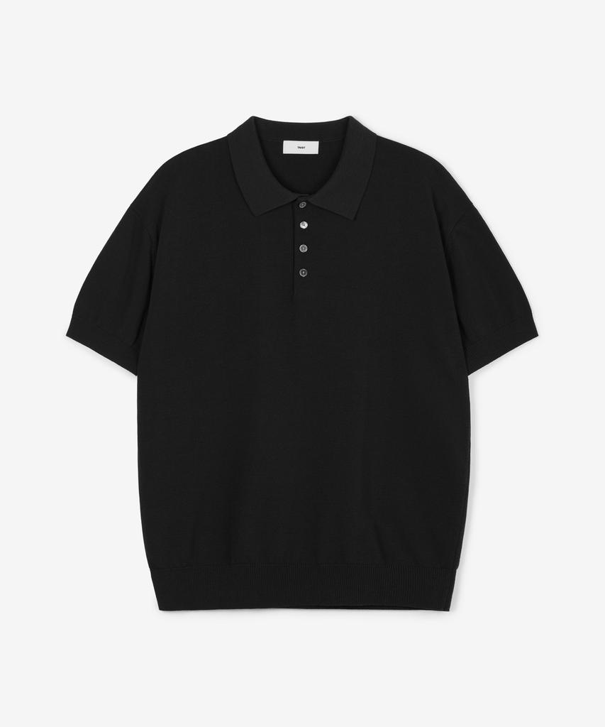 Tienjiti Hard Twist Washable Polo Knit (Black) Tnsw6E201Bk