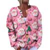 Women's Fashion Christmas Printed Long Sleeve Knitted Cardigan Button Down Jacket