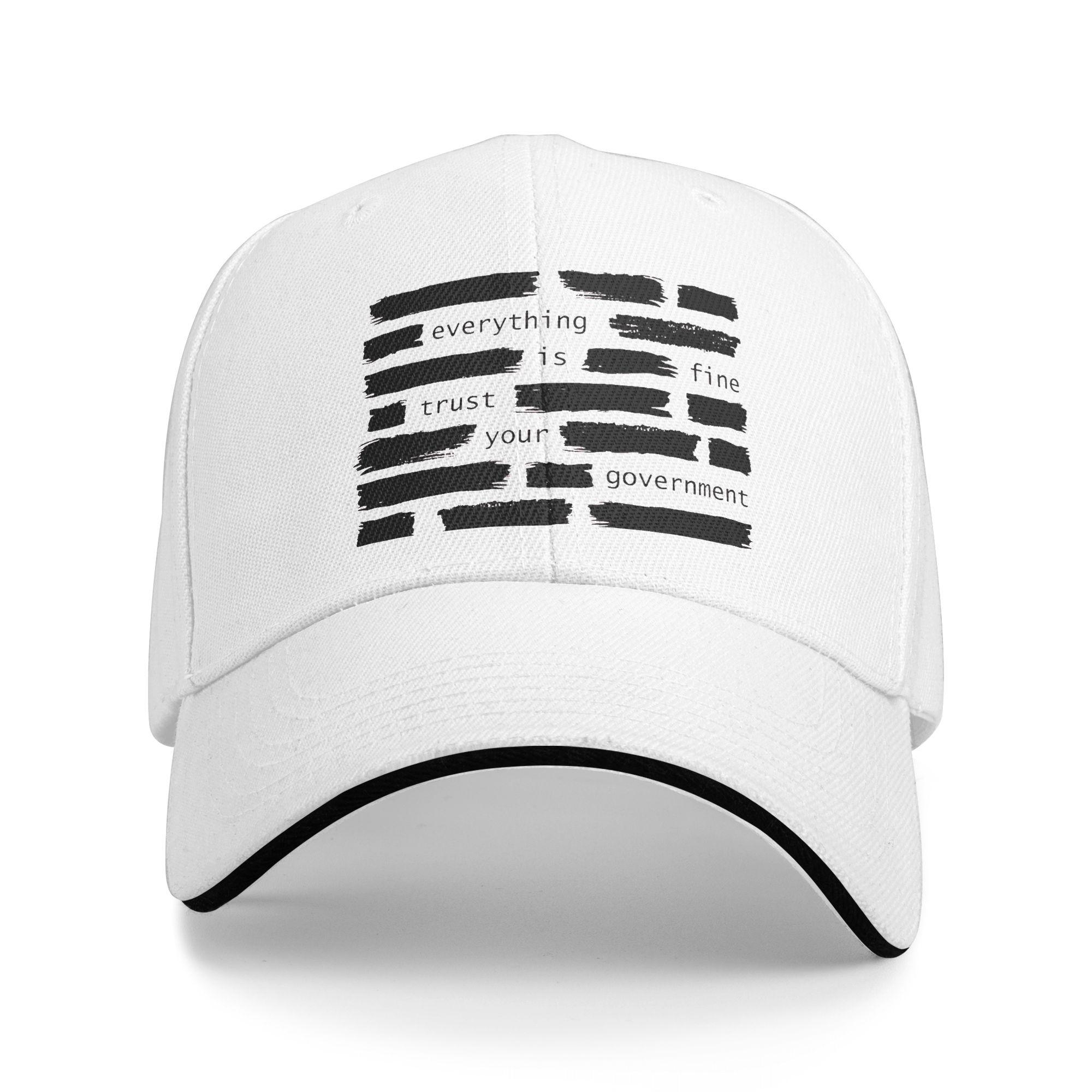 

Summer Casual Baseball Cap Everything Is Fine Trust Your GovernUnisext Running Hippie Adjustable Trendy Baseball Caps One Size