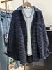 Korean Style Loose Lapel Plaid Hooded Shirt for Autumn/Winter 2025 - Plus Size, Thickened, Brushed.