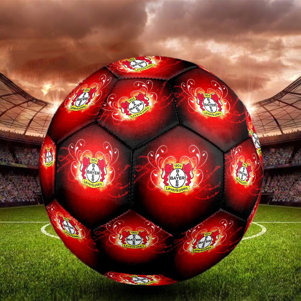 1pc Bayer 04Indoor Soccer Ball Colorful All Ages Machine Stitched PVC Competition Ready Durable High-Bounce HE3