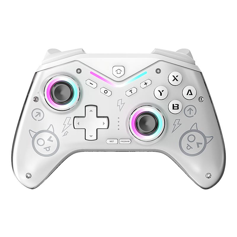 CM-619 wireless controller supports IOS/Android/PC/Switch2, dual motor gamepad with dazzling light and program buttons