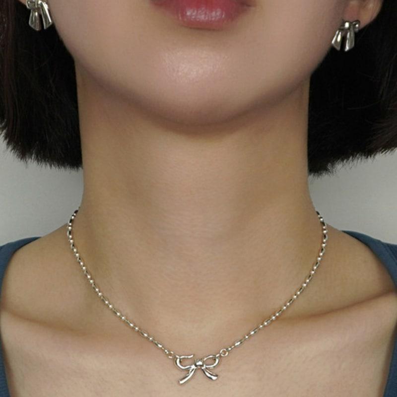 LAYOVV [Silver925] Ribbon earrings