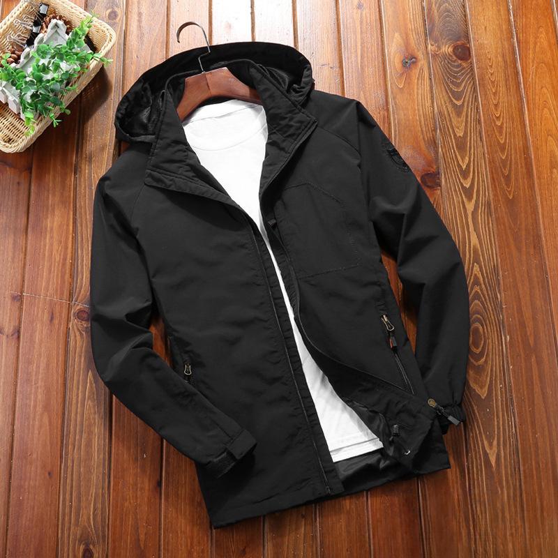 Men's Jacket Youth Autumn Men's Thin Casual Large Size Jacket Solid Color Outdoor Top