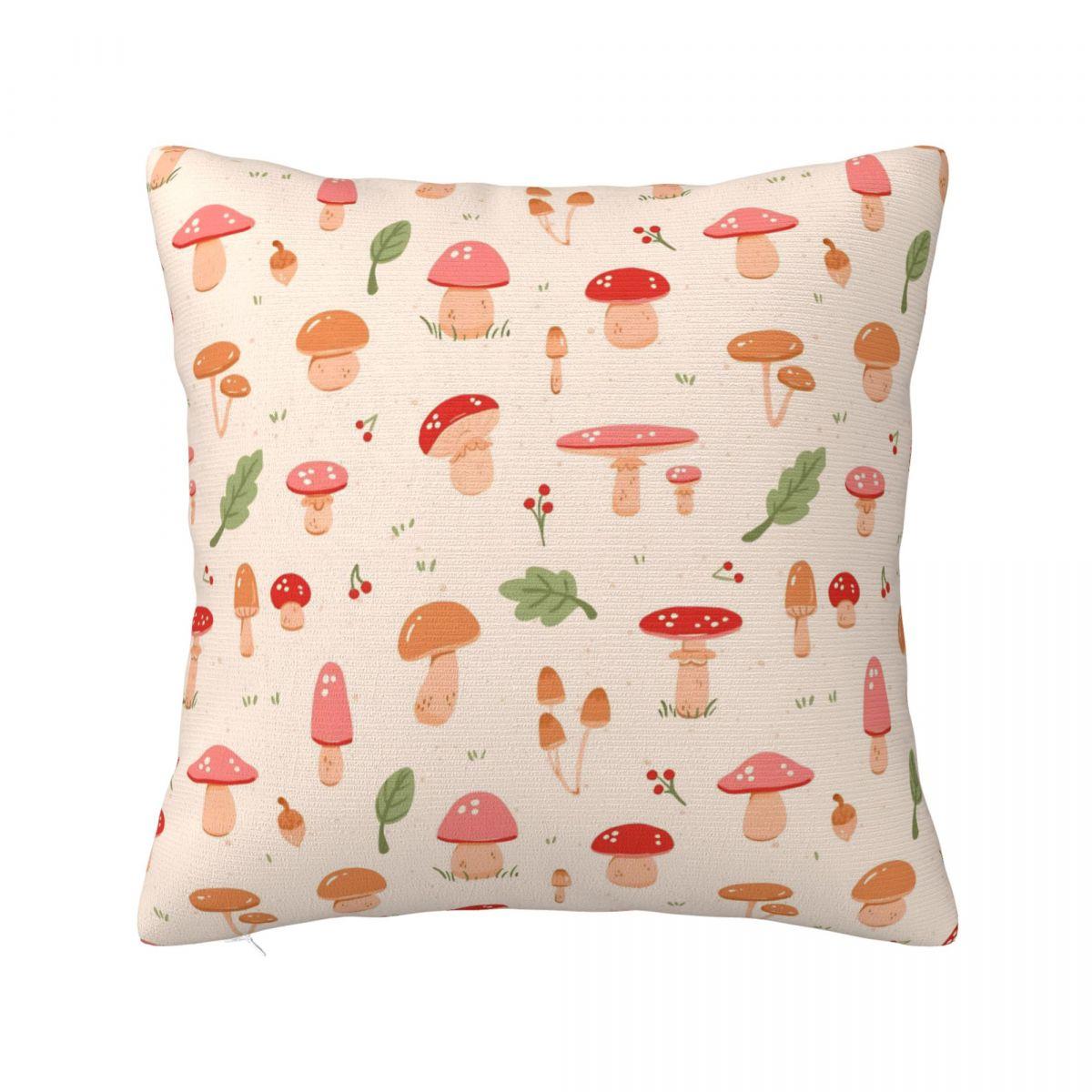 

Kawaii Cartoon Mushroom Pillowcase Polyester Cushion Cover Gift Pillow Case Cover Living Room Zipper 45X45cm 30x30cm 12x12in