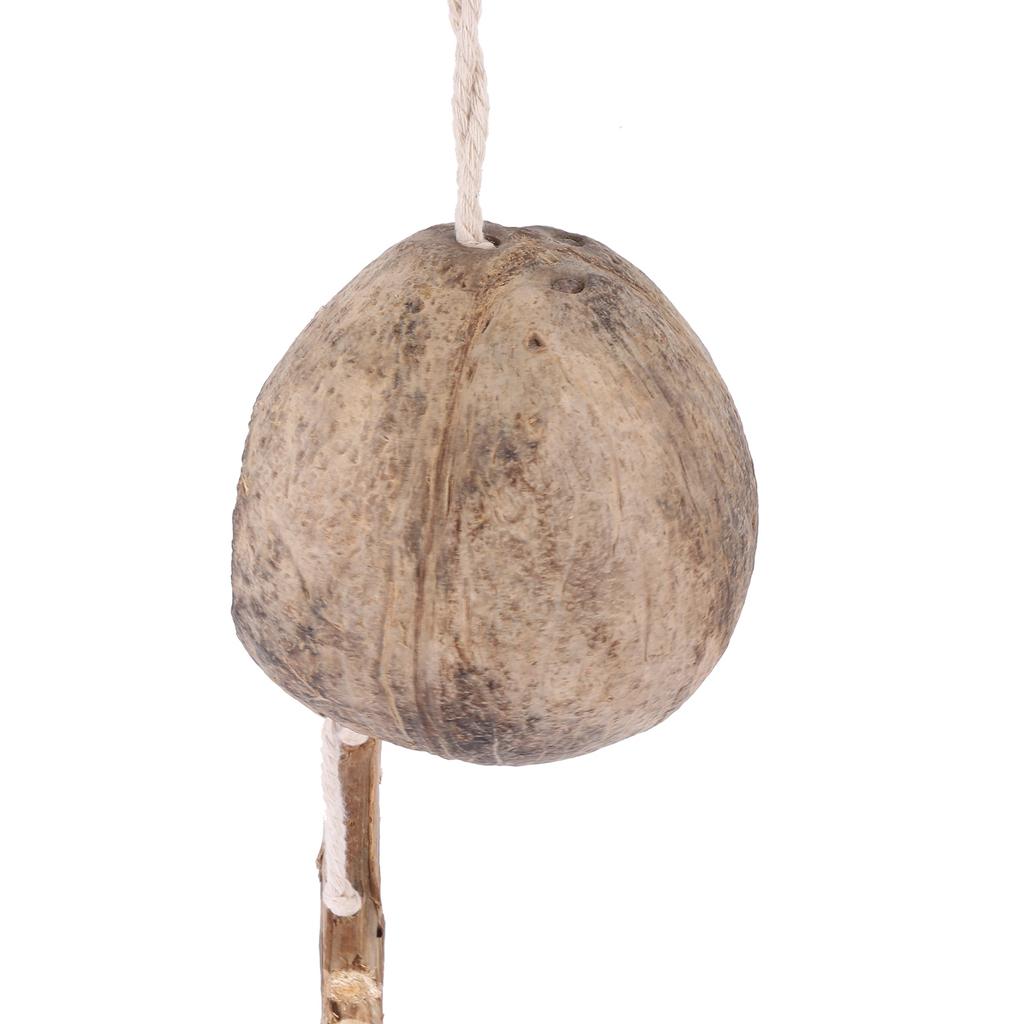M-Modern-100% Natural Coconut Husk Coconut Hide With Ladder For Bird Shell Hideaway Durable Habitat