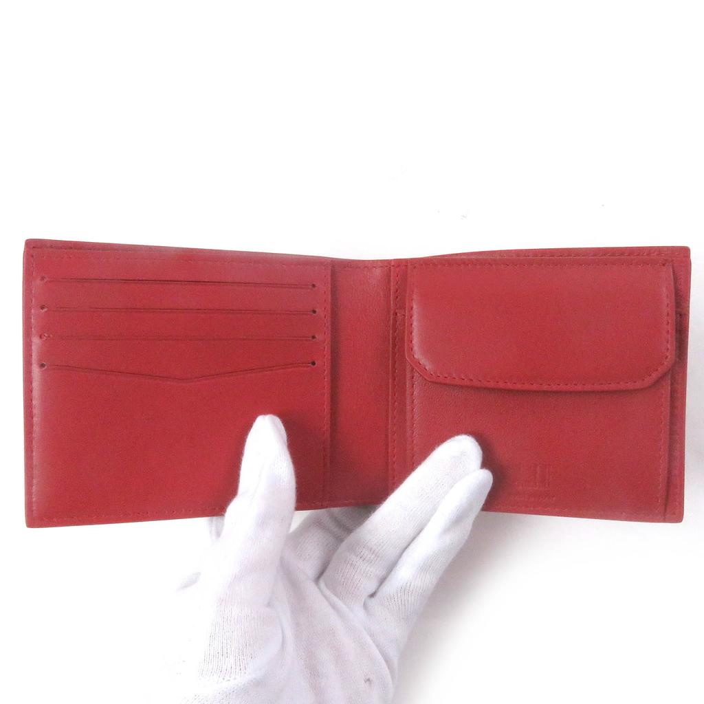 Pristine Dunhill Bifold Wallet GT 4CC Coin case Billfold Red leather mens Used