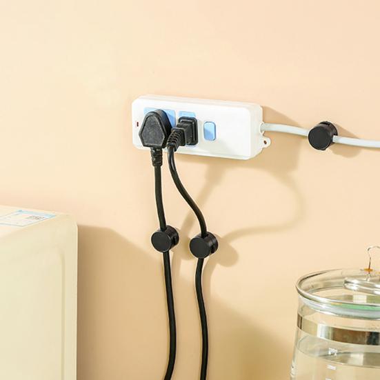 6Pcs Rotatable Cord Holder Adhesive Home Office Nightstand Desk Cable Organizer Magnetic Wire Management Clip Charging Cord