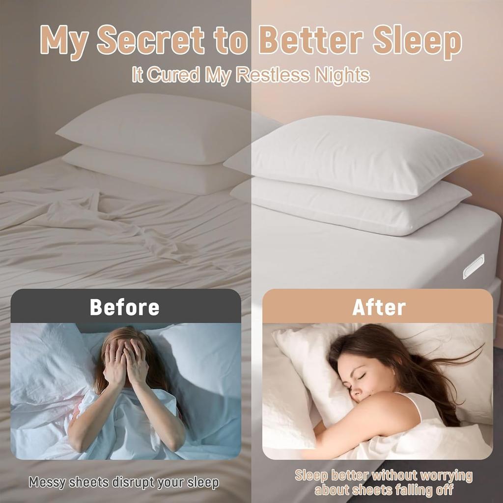 Patented Lock Sheet Holders 8Pcs, Bed Sheet Holders Keep Sheets Firm & Tight, Fitted Sheet Holder for Corners, Heavy-Duty Bed Sheet Locks, No More