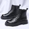 Mode Streetwear Herren Motorradstiefel Vielseitige Lässige High Top Schuhe Herren Echtes Leder Business Stiefel Klassische Kurze Stiefel