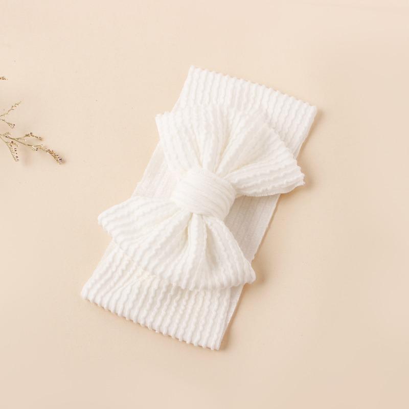 Solid Color Bowknot Baby Headband Sweet Headwear Kids Girls Boutique Elastic Protect Turban Headand Baby Hair Style Accessories