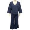 Women Summer Loose 2 Piece Outfits Casual 3/4 Sleeve V Neck Top And Wide Leg Pants Lounge Sets with Pockets