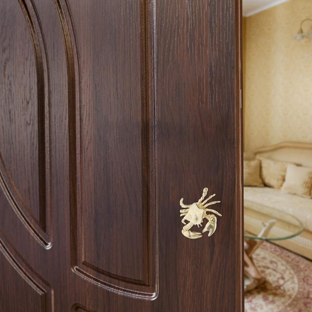 1pc Brass Crab Cabinet Handles Nautical Drawer Pulls Decorative Sea Theme Knobs For Kitchen Bathroom Furniture Hardware Pulls