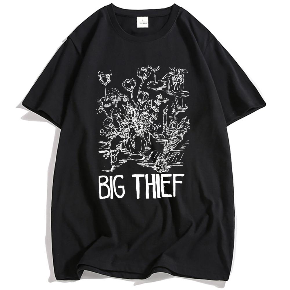 

Big Thief Flowers & Candles T-Shirt Short Sleeve Summer Male Tshirts Fashion Band Graphic Print T Shirt O-neck Unisex Streetwear M