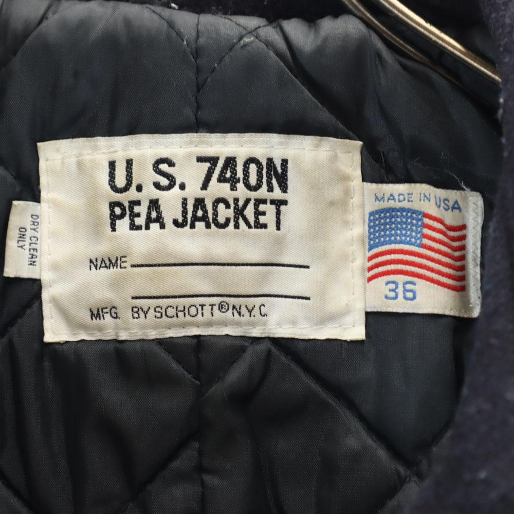 schott 70s Made in USA Vintage pea coat 36 Navy Men's Used