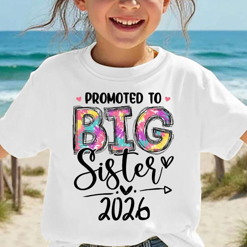 Letter Printed Casual Versatile Top Summer Fashion Girls' Short Sleeved T-shirt Funny Children Tops