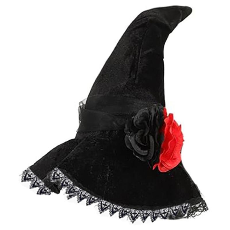 

Spooky Party Headwear Durability Meshes Witch Hat Gothicism Laces Veil Hat for Halloween Parties and Cosplay Event