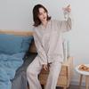 Pure Cotton Double Layer Gauze Long Sleeve Pajamas - Japanese Muji Style for Couples (Spring & Autumn)
