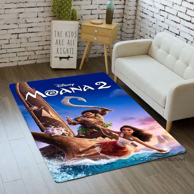The new Moana-themed comedy adventure room mat is washable and non-slip, suitable for living room sofas, kitchens, and other are