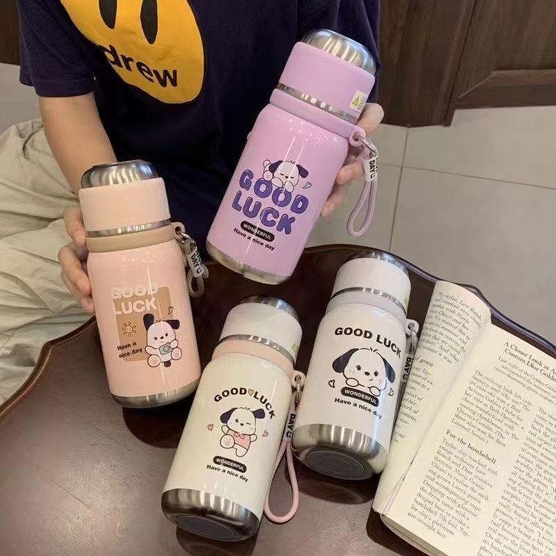 Cartoon Dog Stainless Steel Tea Infuser Cup - 316 Small Thermos with Tea Separation for Students.