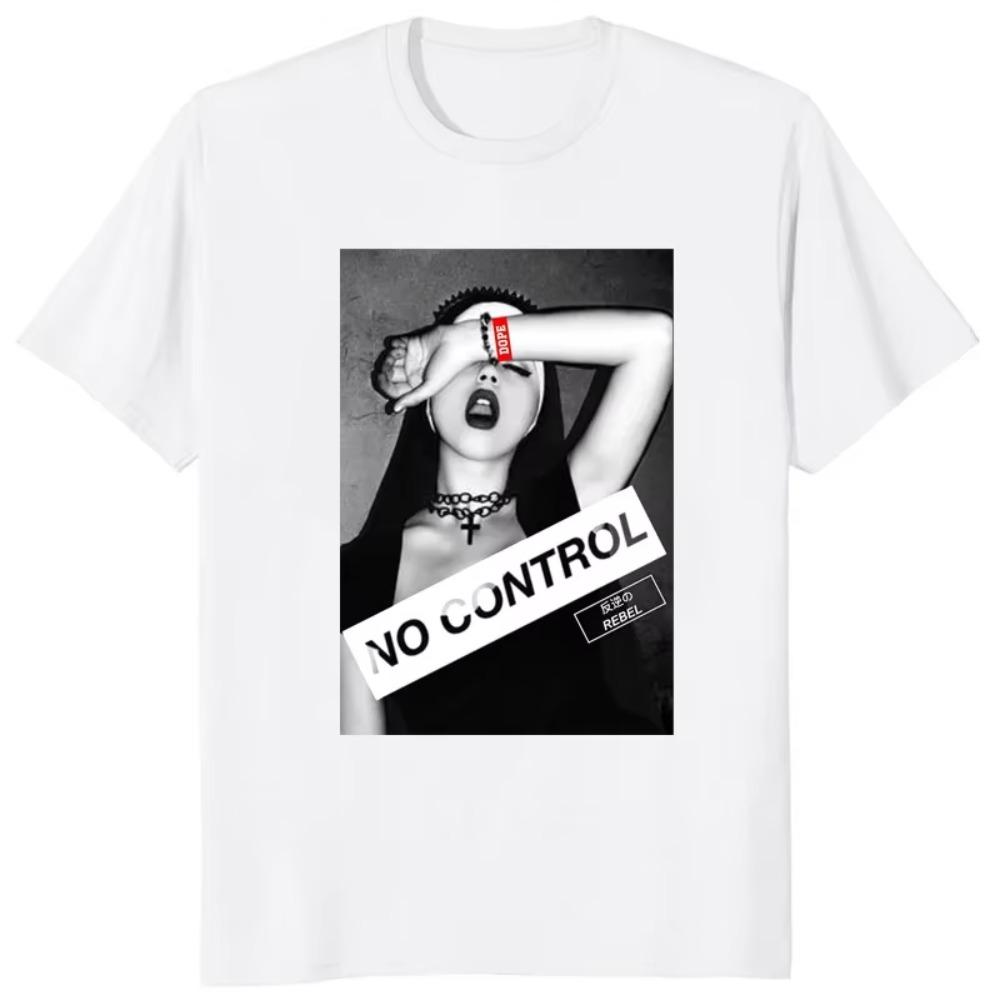 Hot Sale Sexy Nun Nonne Religieuse Pin Up Church of Satan Anton Lavey Satanic Occult Goth Gothic Tees Hentai Girls Tops
