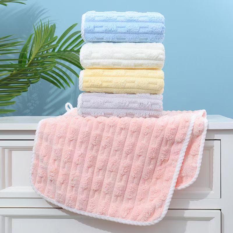 Bamboo Coral Velvet Face Wash Towel - Absorbent, Lint-Free, Thick, Household Use