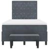 Box Spring Bed with Headboard Dark Grey 190 X 120 Cm Velvet