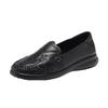 Red Dragonfly Women's Spring Loafers - Genuine Leather Non-Slip Slip-on Shoes for Middle-Aged and Elderly with Soft Cowhide Sole