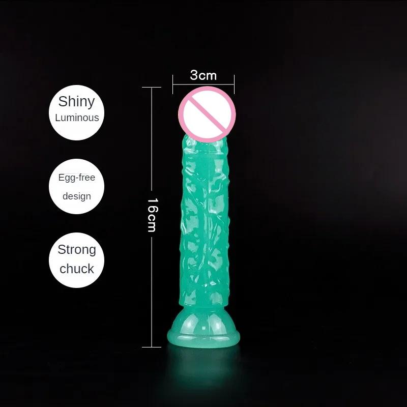 Glow-in-the-Dark Simulation Dildo Clitoris G-Spot Stimulator Prostate Massage Anal Plug Female Masturbator With Suction Cup Dild