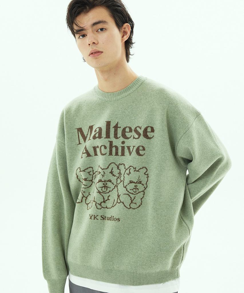 WAIKEI Maltese Archive Line Graphic Knit Mint