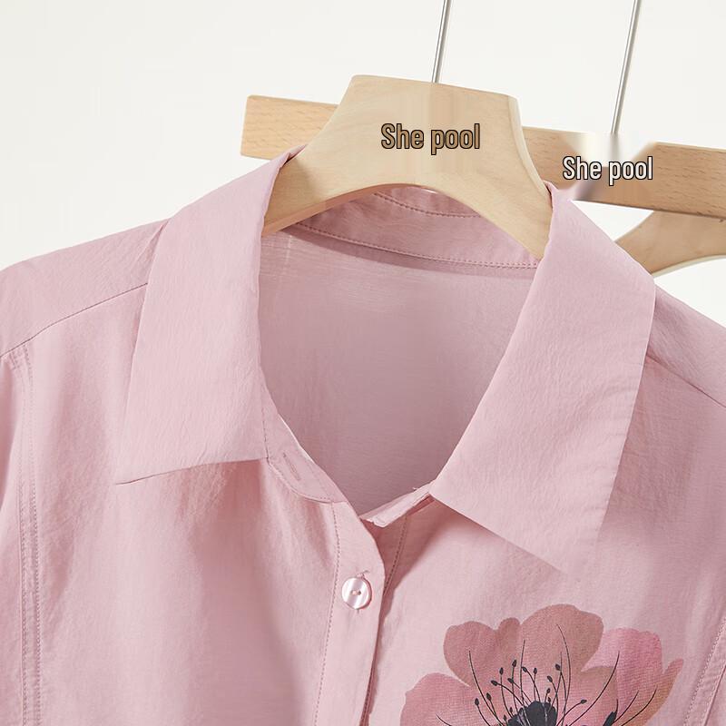 Women's Floral Print Short Sleeve Polo Shirt