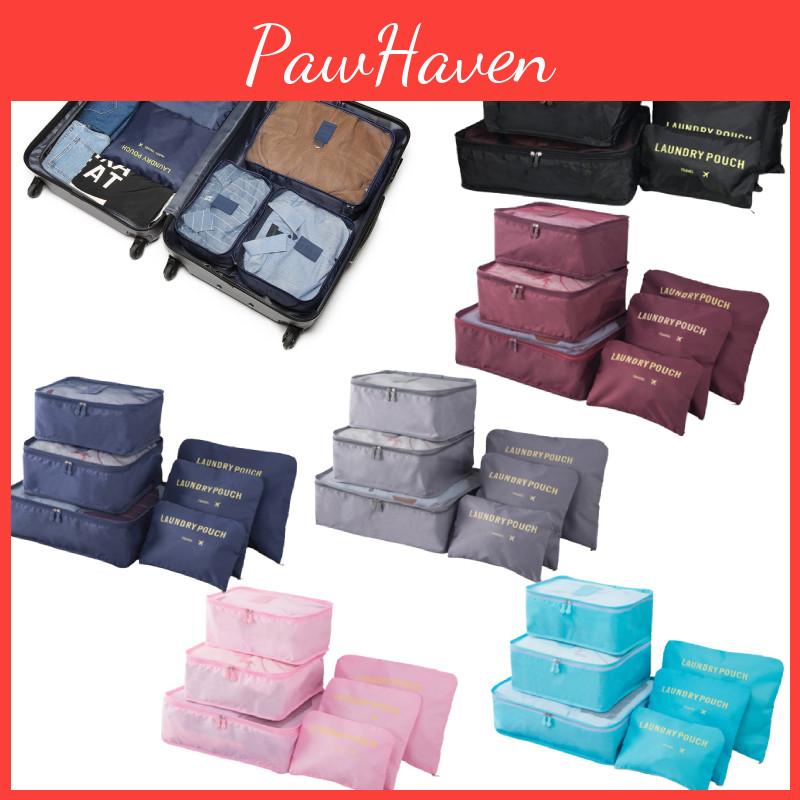 Qx Oxford Cloth Travel Storage Bag Suitcase Set Of 6 For Clothes And Underwear