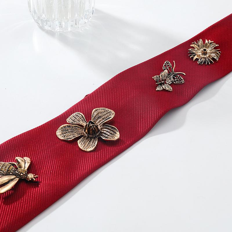 Versatile Flowers Butterfly Tie Luxury Design Shirt Tie Autumn Creativity Multi Element Splicing Accessories