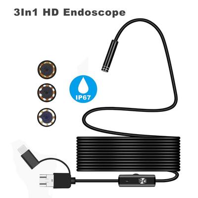 408P/720P/1080P Inspection Camera LED Light Borescope 3 In 1 Endoscope  Industrial Inspection