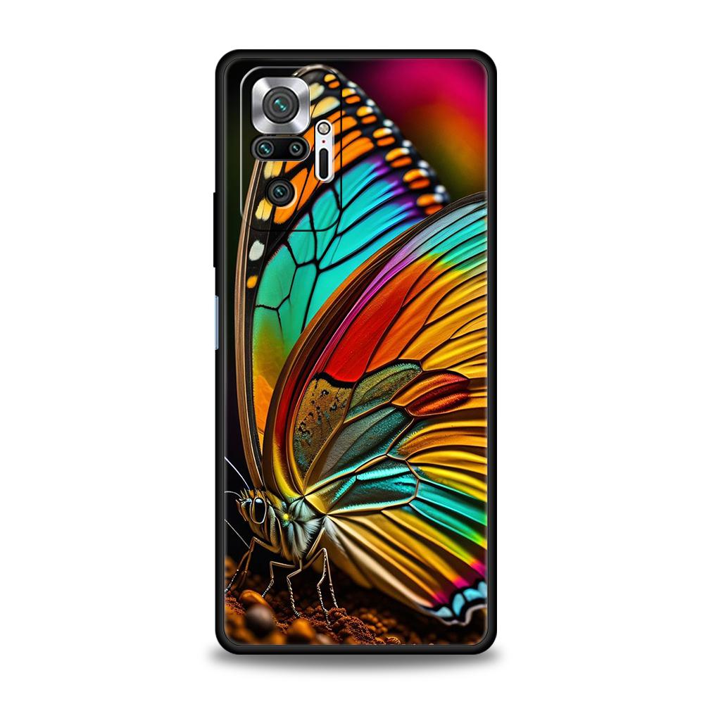 Butterfly Phone Case Cover for Redmi 13C 10C Note 13 12 10 11 Pro Plus 7 8T K40 K50 Gaming Pro Plus 5G Soft TPU Shell Capas Bags